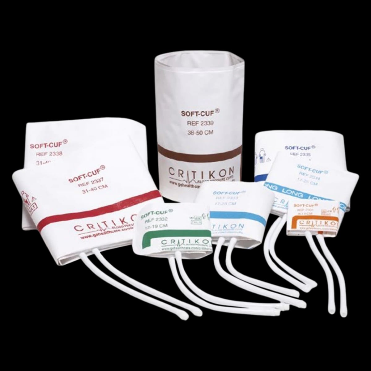 Critikon Soft-Cuf Blood Pressure Cuff, Size 5, White/Rose, Latex-Free, 20/Package
