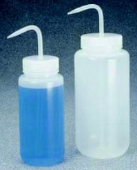 Nalgene Wash Bottle, LDPE, Wide Mouth, Translucent, 32 oz, 2/Package