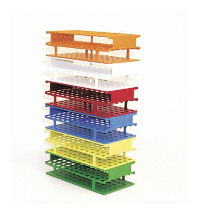 Nalgene Unwire Test Tube Rack, Polypropylene, 13mm, 72-Place, Green, 8/Case