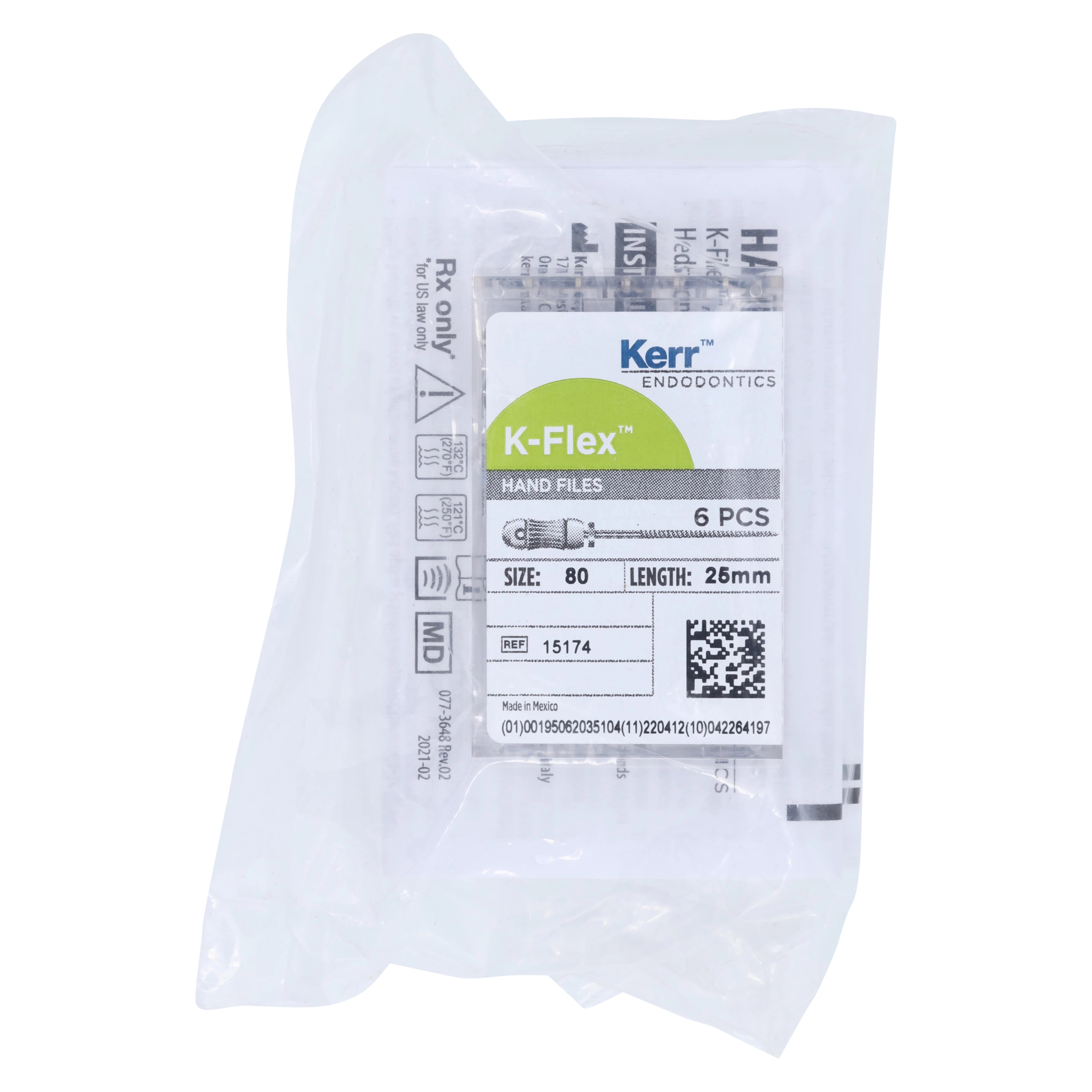Kerr K-Flex Files, #80 (Black), 25mm, Stainless Steel, 6/Pack, 15174
