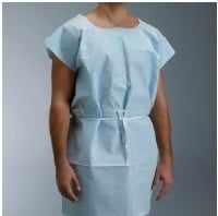 Graham Medical Exam Gown, Disposable, Tissue/Poly/Tissue, Mauve, Medium/Large, 30" x 42", 50/Case