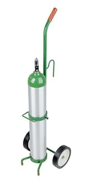 Anthony Welded Products Cylinder Single D/E Cart, 2-Wheel, Green