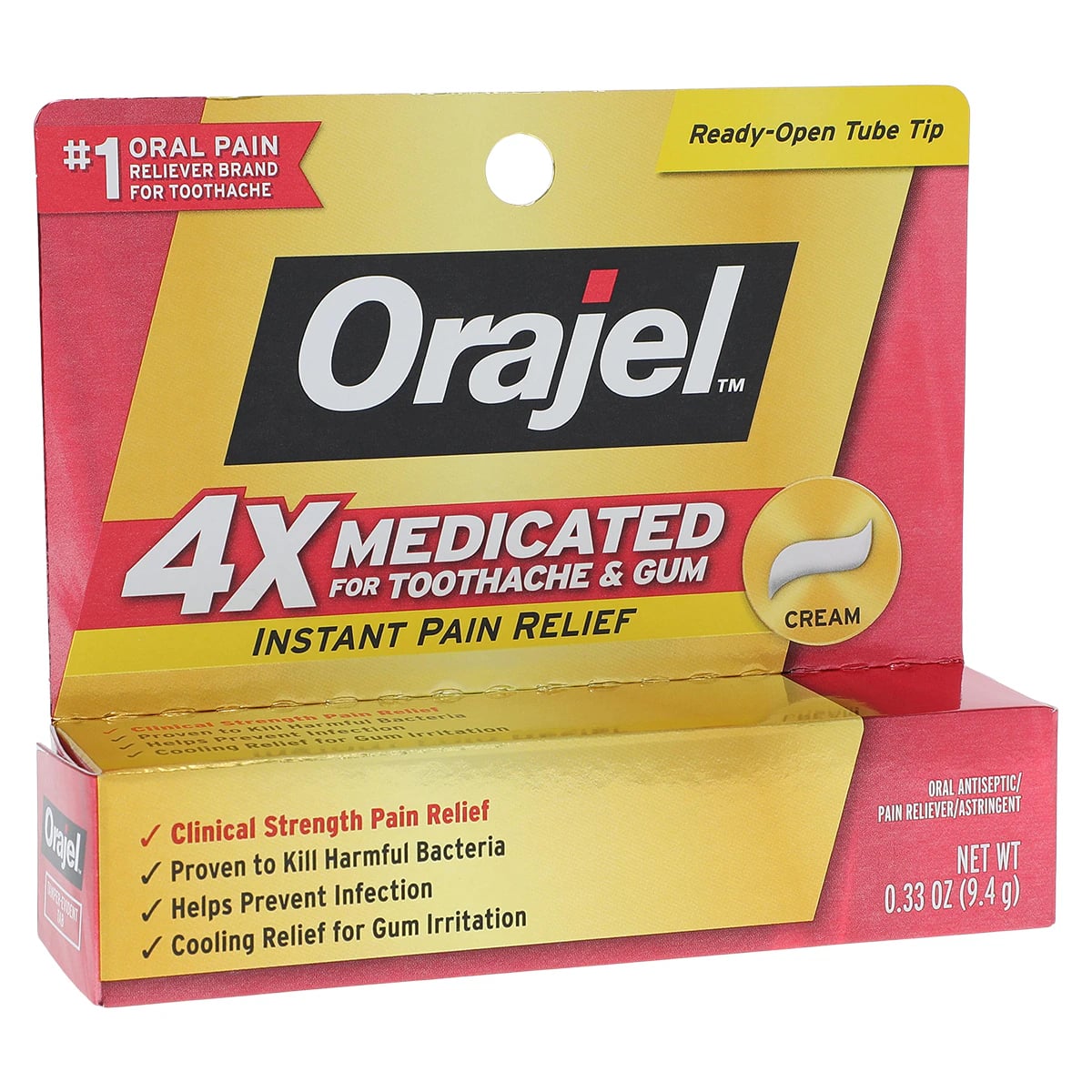 Orajel Severe Pain Relief Anesthetic Cream Gel, 0.2% Benzocaine, 0.33 oz/Tube