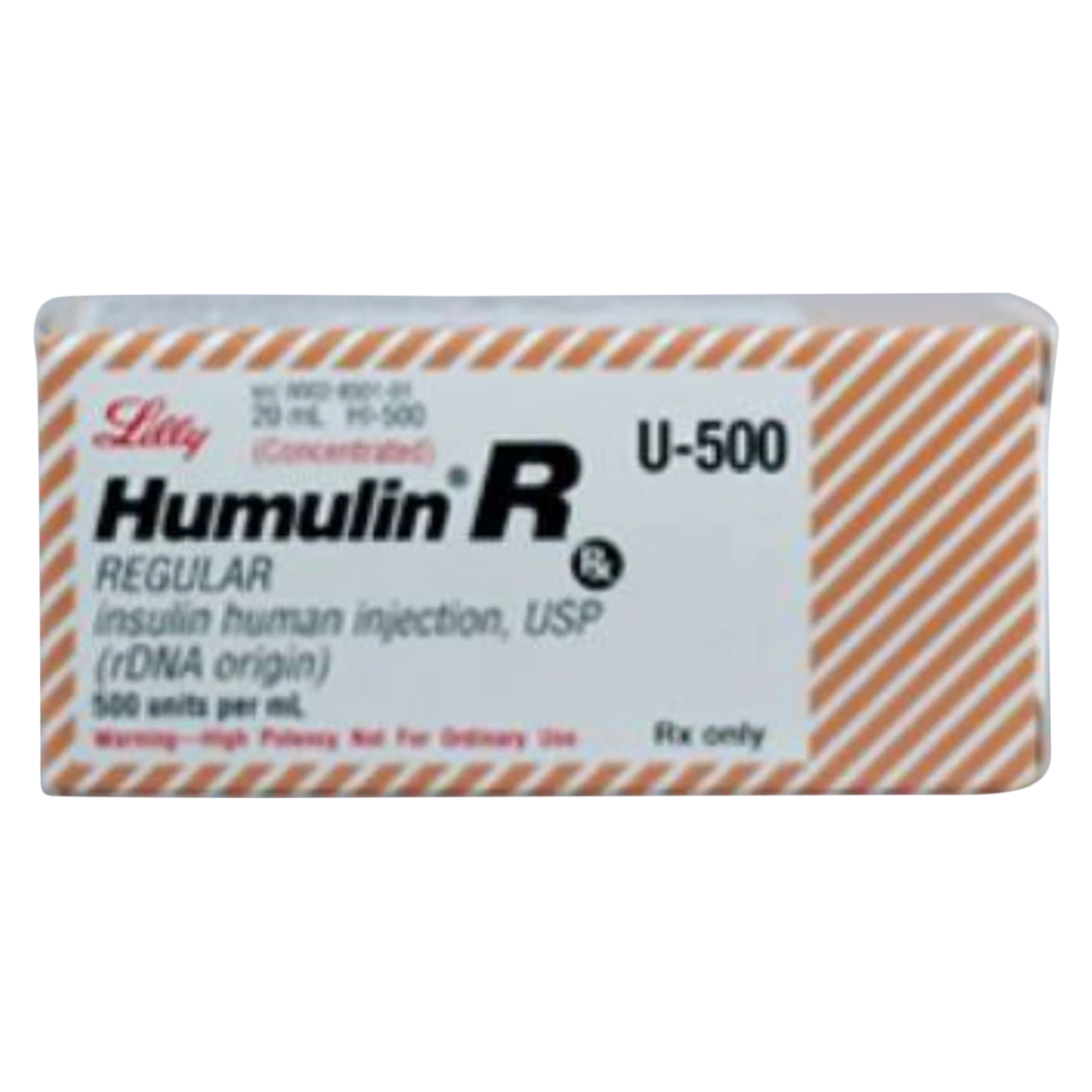 Humulin R U-500 Insulin Injection, 500 units/mL, 20 mL Multiple-Dose Vial