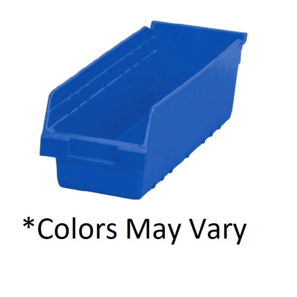 Akro-Mils ShelfMax Shelf Bin, Blue Plastic, 17-7/8" x 6-5/8" x 6", 10/Case