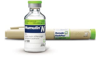 Humulin N Insulin Injection, 100 Units/mL, 10 mL Vial
