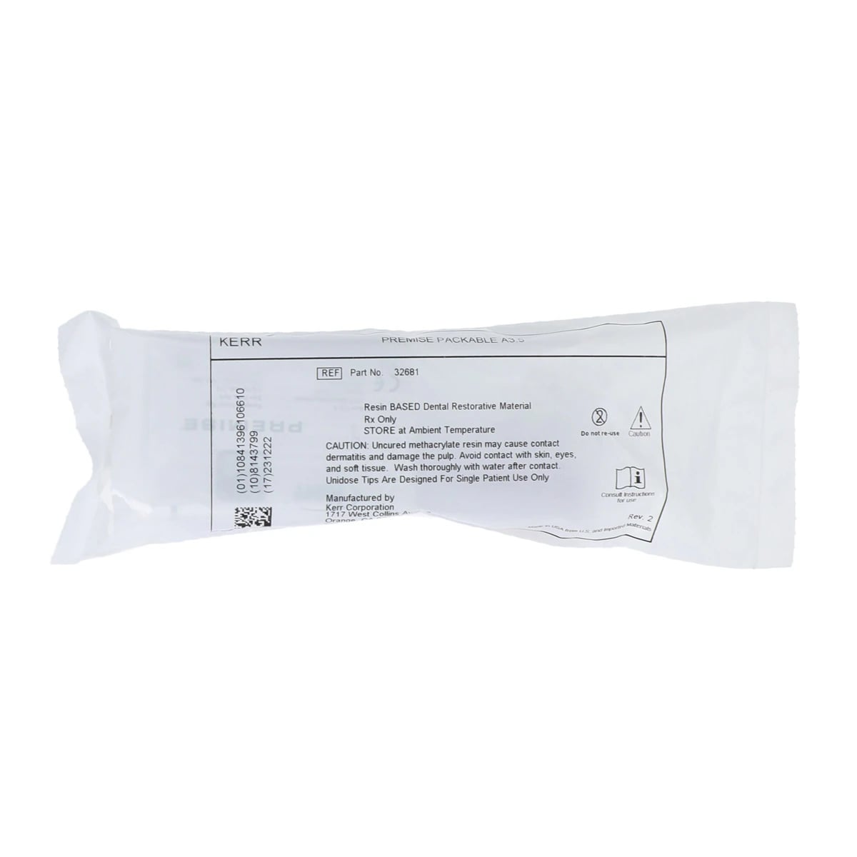 Premise Universal Nanofilled Composite, Packable, Shade A3.5, 0.2 g Unidose Refill, 20/Pk, 32681