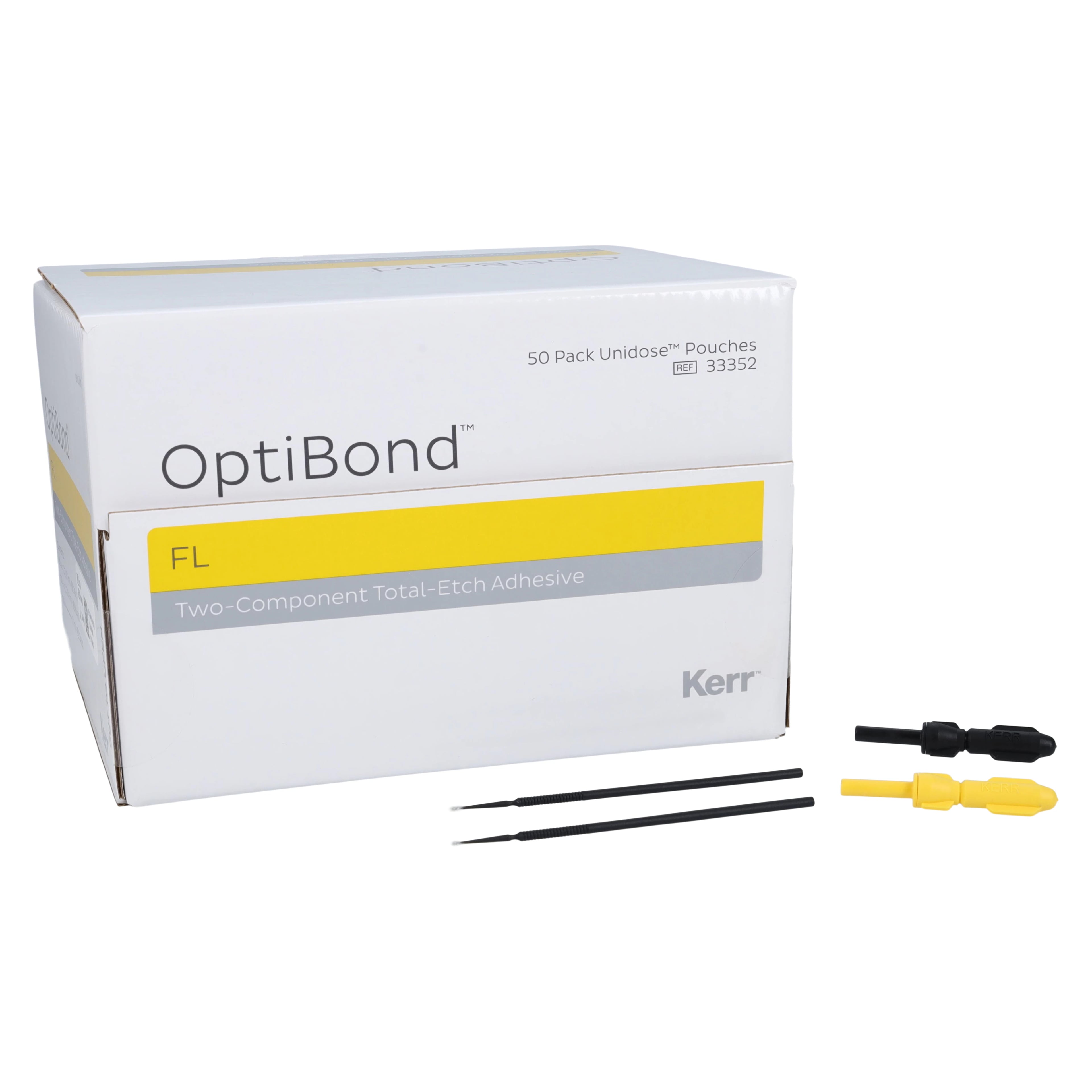 OptiBond FL Unidose Kit, Total-Etch Light-Cure Dental Adhesive, 50 Unidose Packs (15.5 g), Kerr #33352
