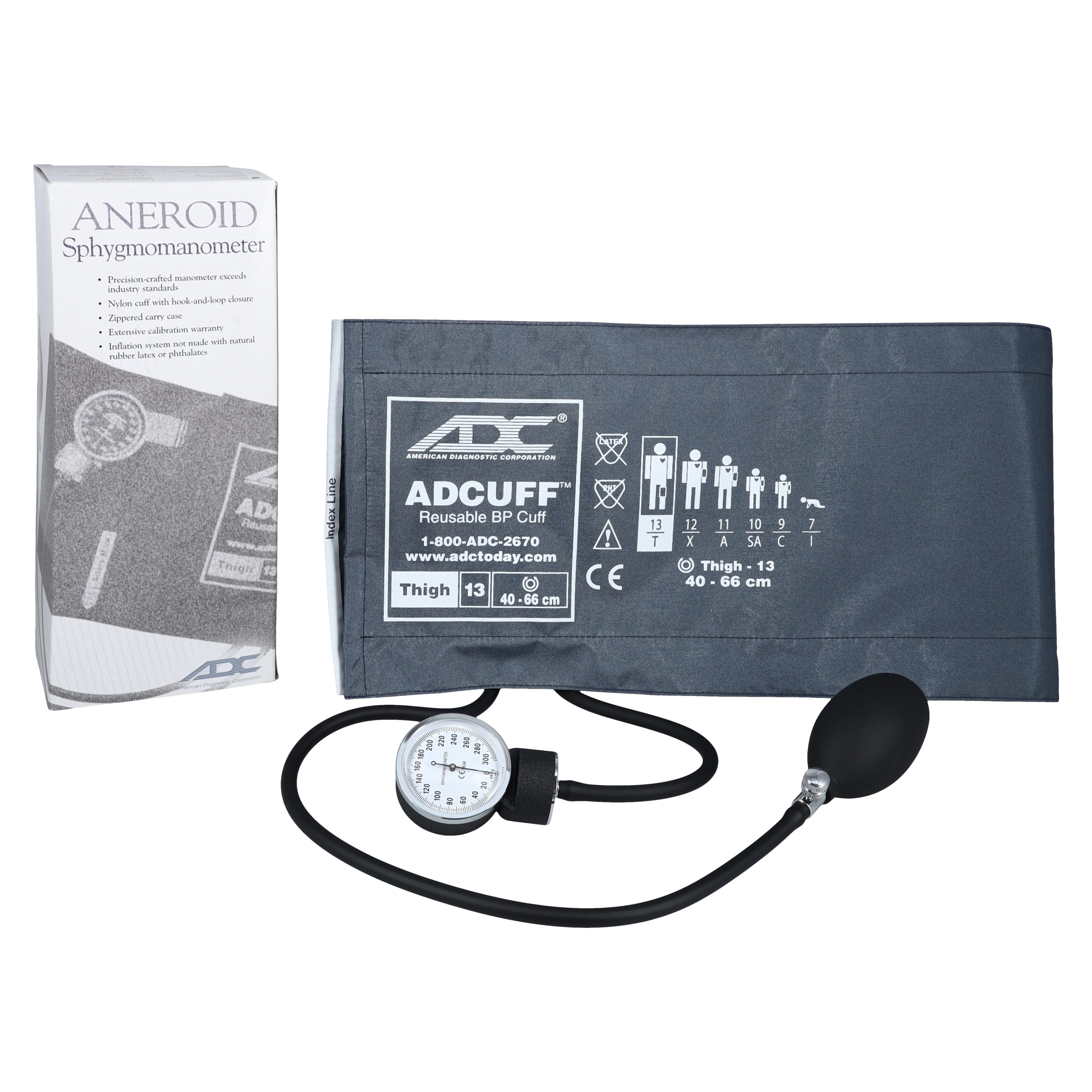 American Diagnostic Prosphyg 775 Series Aneroid Sphygmomanometer Thigh Cuff, Size 13, Navy Blue, Latex-Free