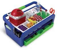 Heathrow Scientific Blood Collection Tray, Blue/Green, with 2 Inserts, 36-Place 13mm Test Tube Rack Kit