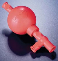 Globe Scientific Pipette Filler, Reusable, Rubber Bulb with Glass Ball Valve, Each