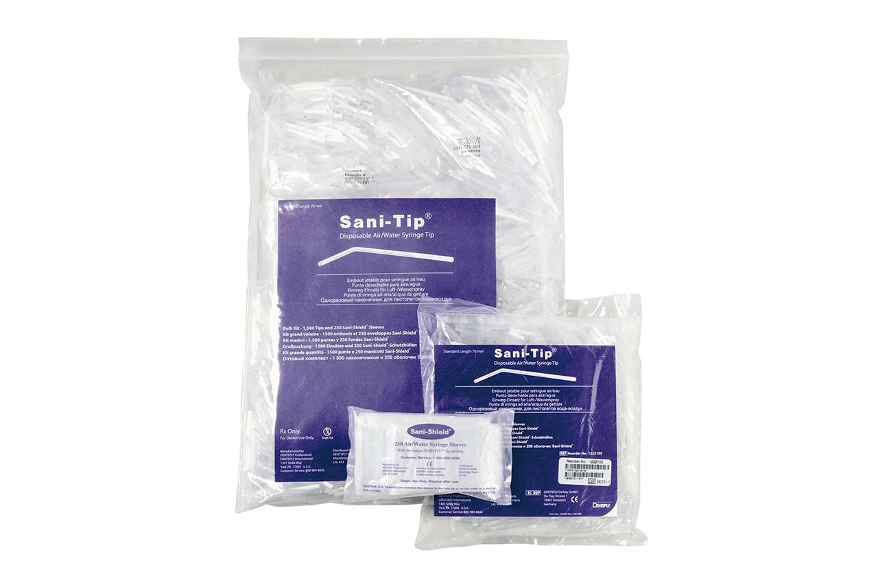 Sani-Tip MINI Disposable Air/Water Syringe Tips, Clear, 250/Pkg, 57mm