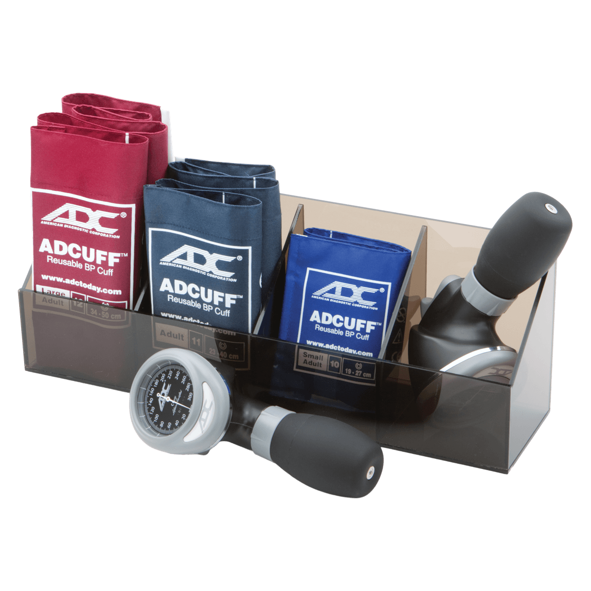 American Diagnostic MultiKuf General Practice Blood Pressure Cuff Kit, Size 10-12, Royal Blue/Navy/Burgundy, Latex-Free