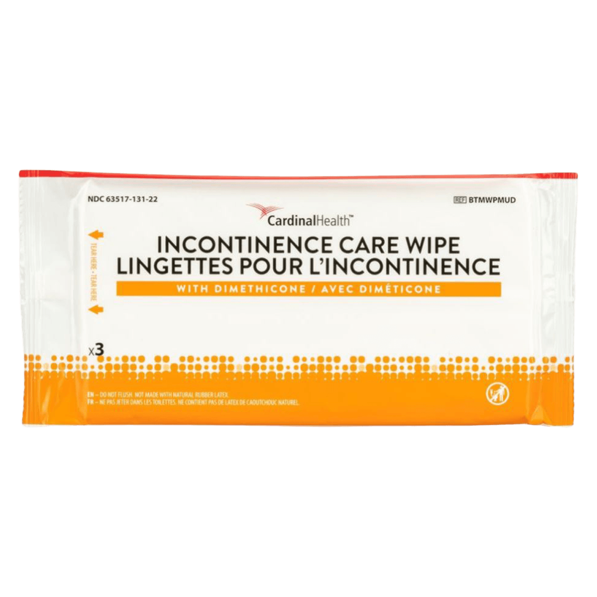 Cardinal Health Bathing Wipes with 3.2% Dimethicone, Fragrance-Free, Medium Weight, 72/Case
