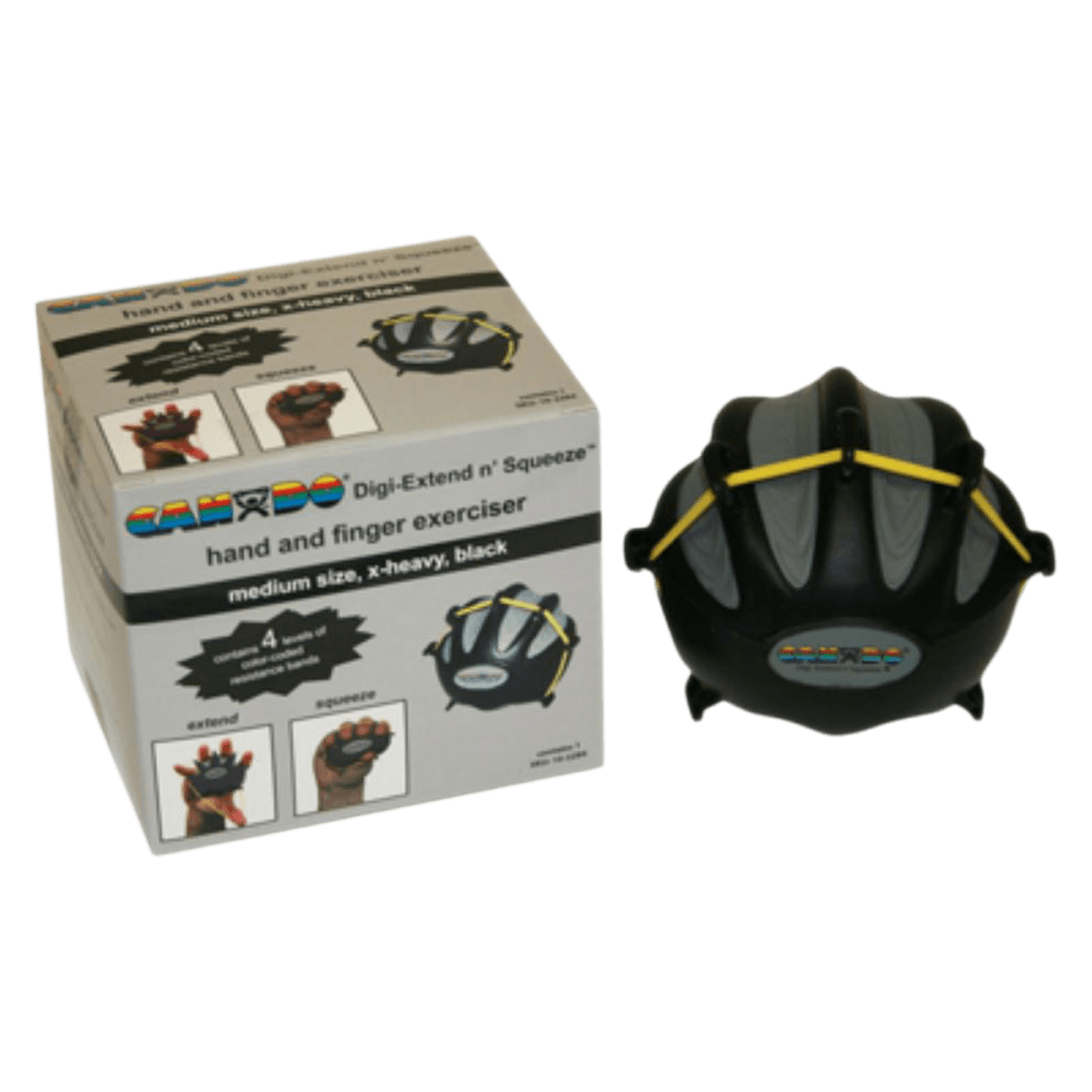 CanDo Digi-Extend 'n Squeeze Hand Exerciser, Black, X-Heavy Resistance