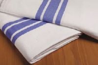 Encompass Group Bath Blanket, Blue Stripe, 80% Cotton/20% Polyester, 70" x 90"