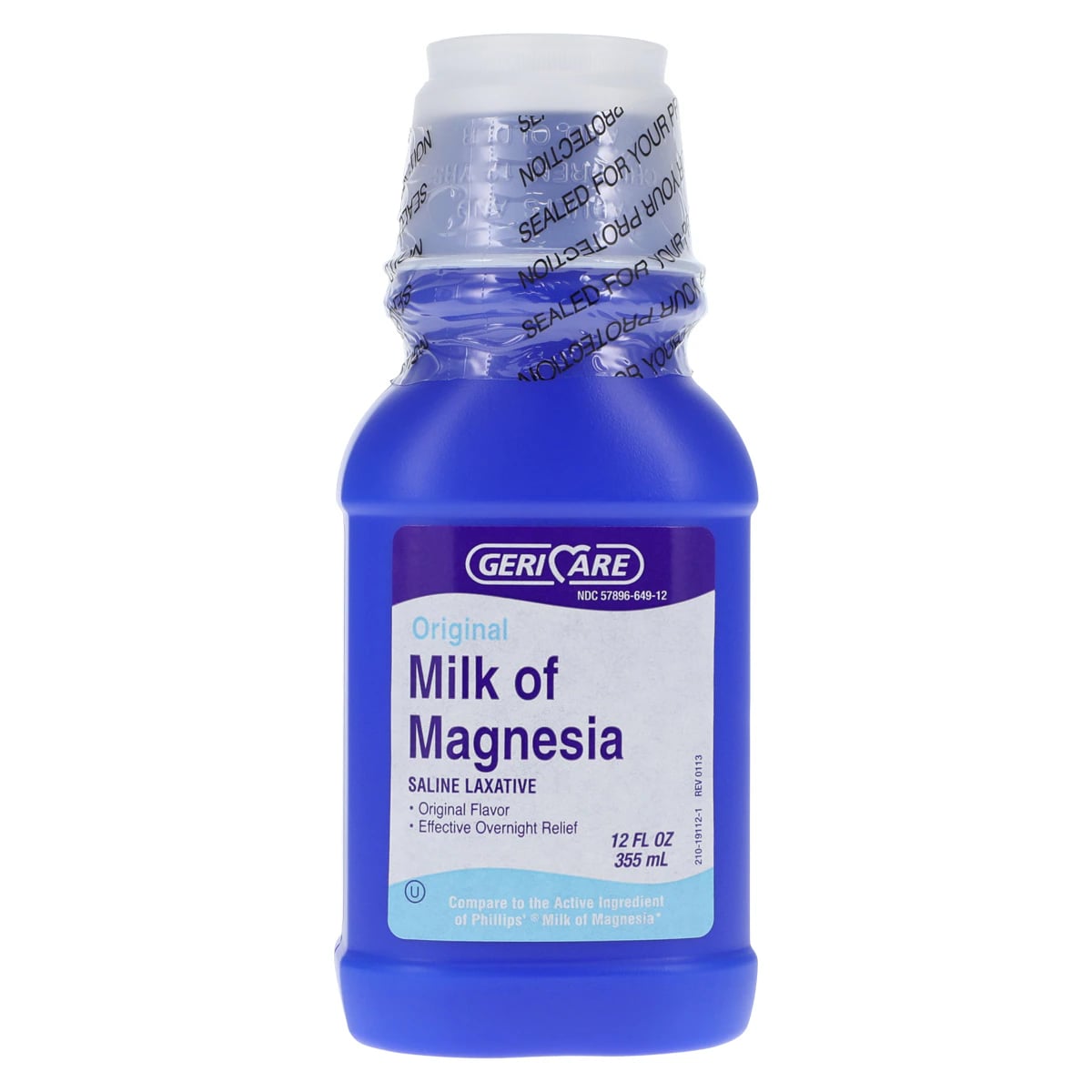Geri-Care Milk of Magnesia Regular Liquid, 12 oz/Bottle