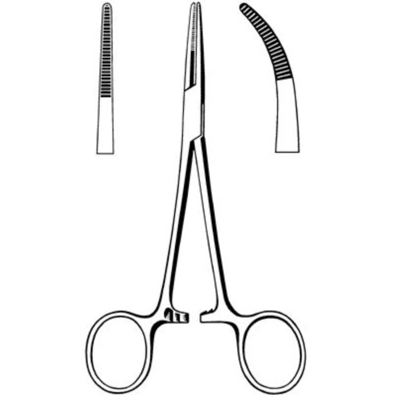 Merit Kelly Hemostatic Forceps, Curved, 5-1/2", Stainless Steel, Each