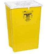 MedSMART Sharps Container, 18 gal, Yellow, Double Lid Horizontal Drop, Polyethylene, Reusable, PGII, 14.5" x 9" x 25.5"