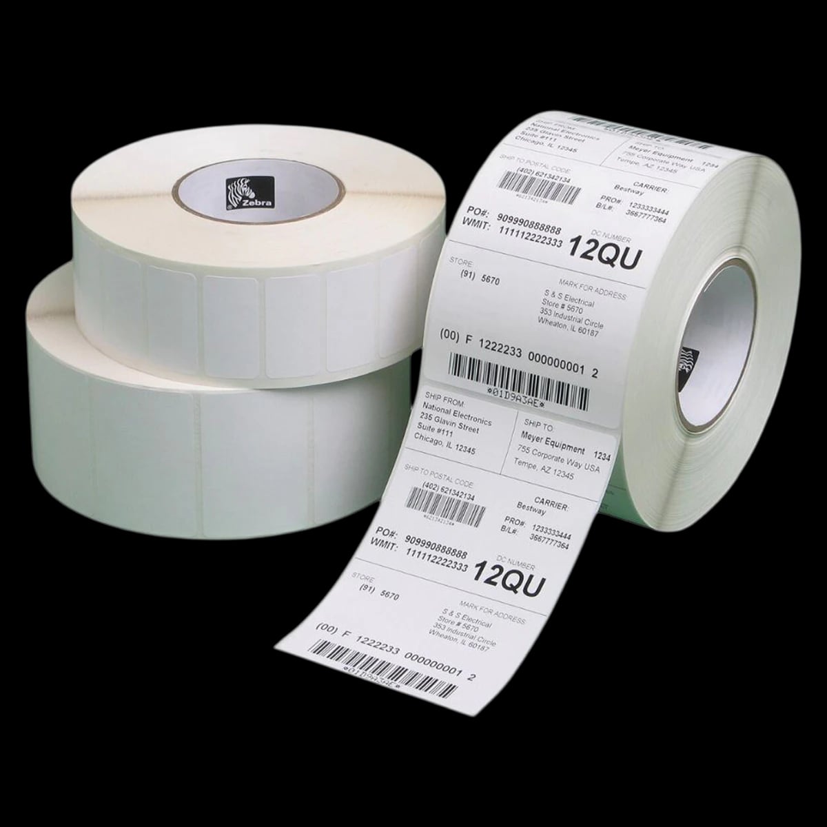 Zebra Perforated Label Paper, 3 in x 2 in, 2000D, 7440/Case