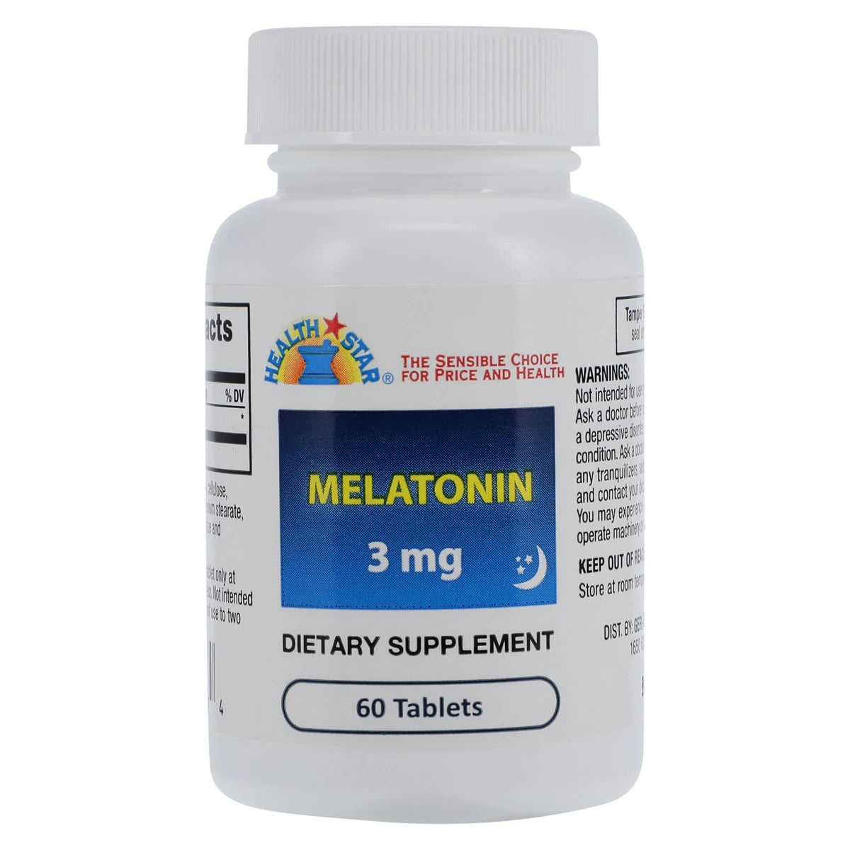Geri-Care Melatonin Supplement Tablets, 3 mg, 60 Count Bottle