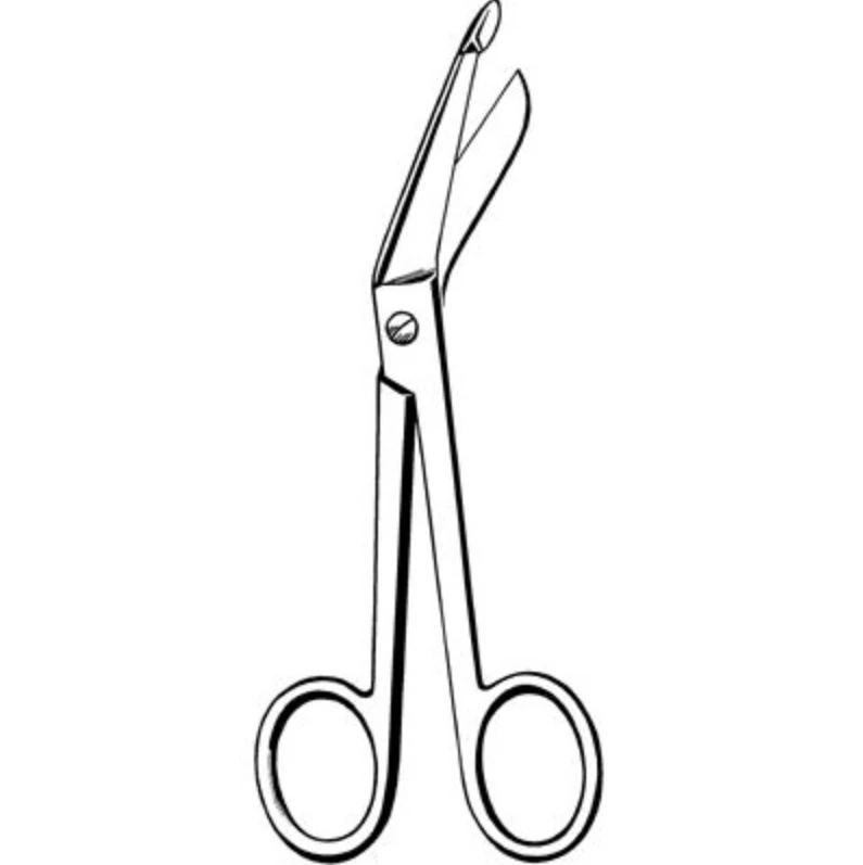 Sklar Econo Lister Bandage Scissors, Angled, 5-1/2", Stainless Steel, Non-Sterile, Disposable, 12/Box