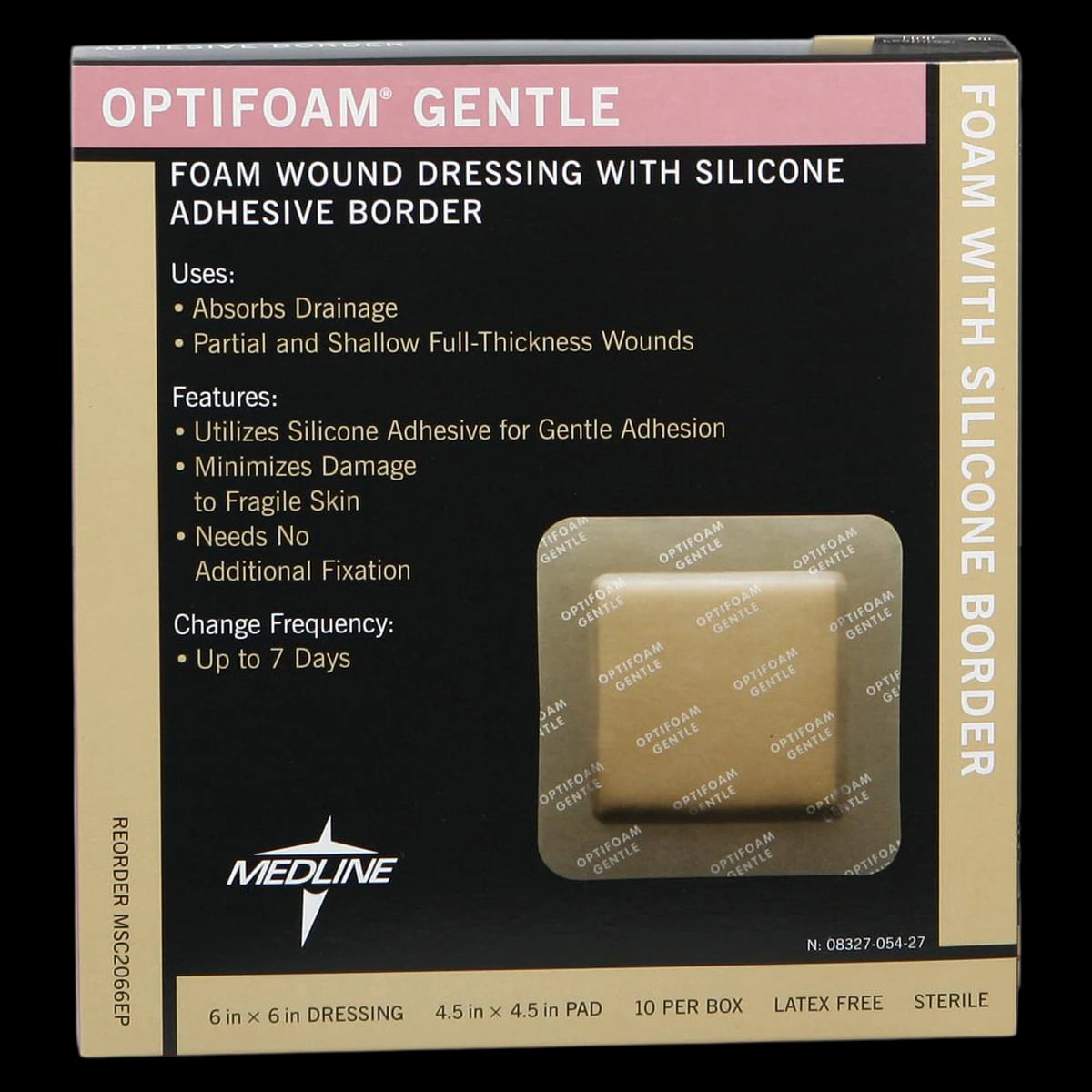 Medline Optifoam Silicone Foam Wound Dressing, 6" x 6", Sterile