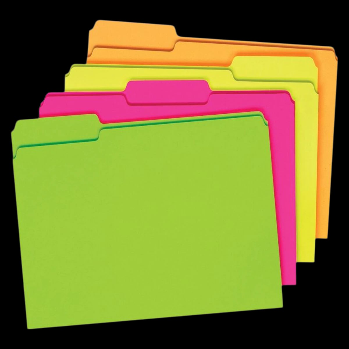 Pendaflex Glow File Folders, Letter Size, 8.5" x 11", Assorted Colors, 24/Pack