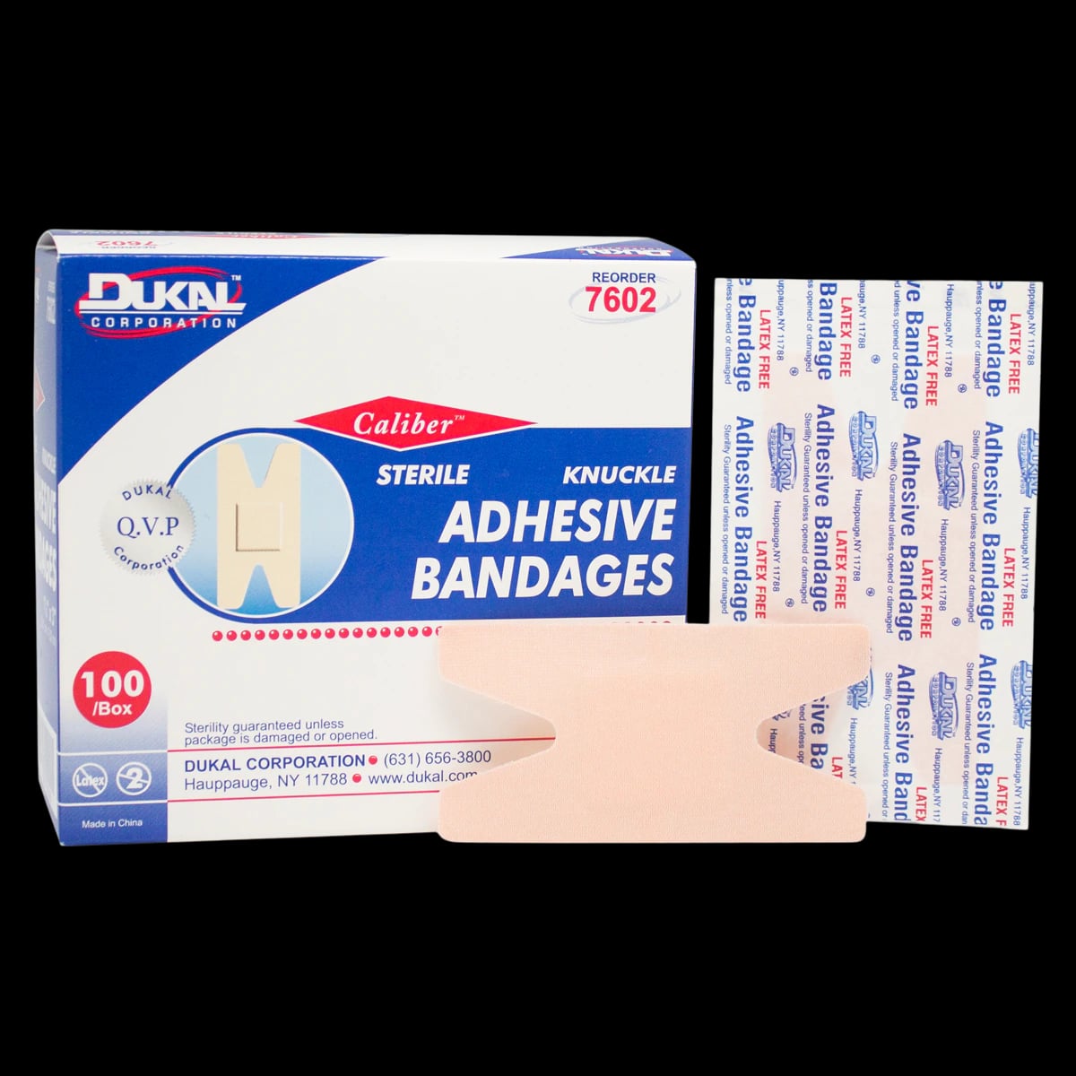 Caliber Adhesive Bandage Fabric Knuckle, 1-1/2" x 3", Tan, Sterile, 2400/Case
