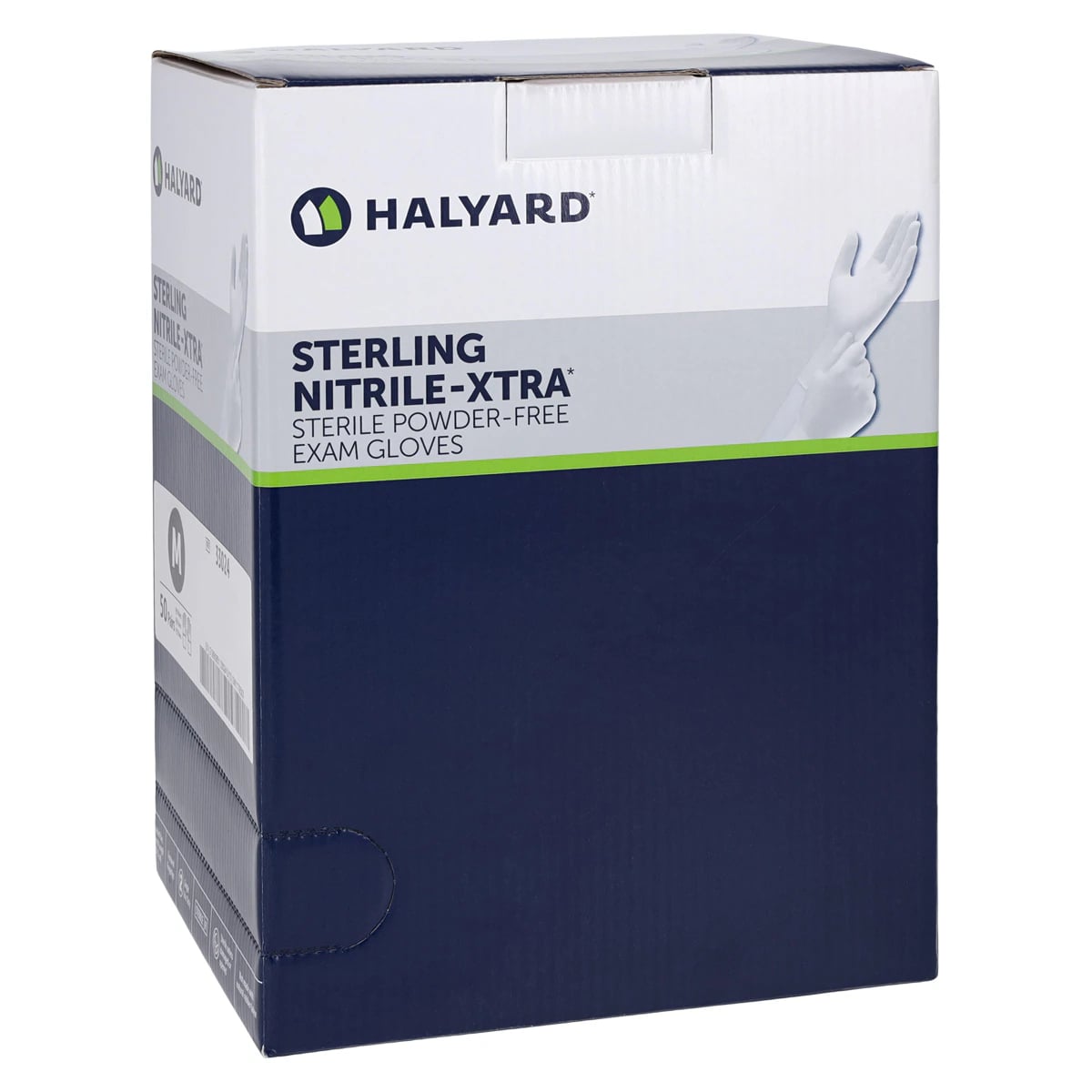 Halyard Sterling Nitrile-Xtra Sterile Nitrile Exam Gloves, Medium, Sterling Silver, 50 Pairs/Box, 4 Boxes/Case, 33024