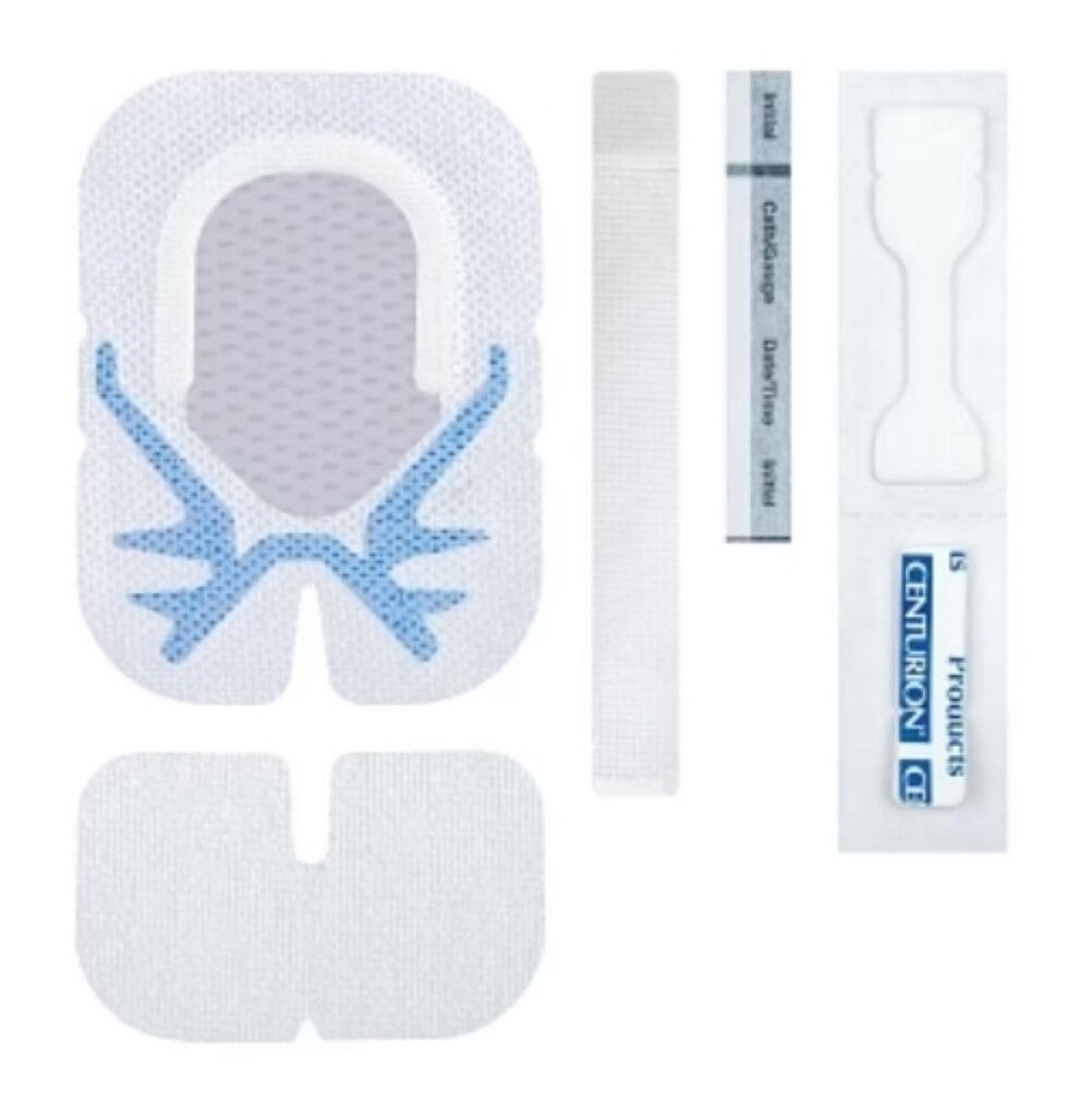 Medline SorbaView Shield Plus Fabric/Film IV Dressing, 2.625 x 3.5625 in, Sterile, White/Clear with Absorbent Pad
