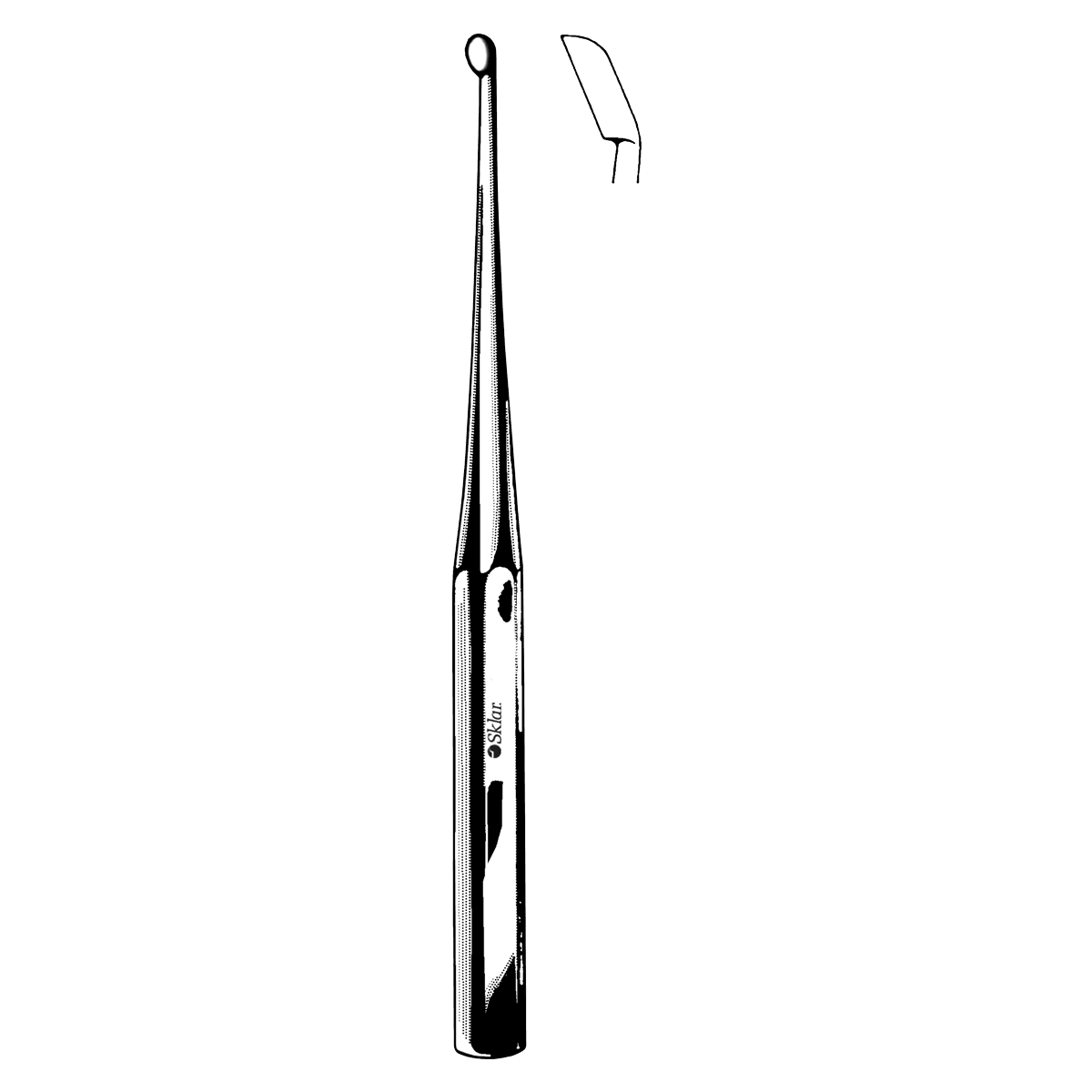 Sklar Bruns Bone Curette, 9" Stainless Steel, Oval
