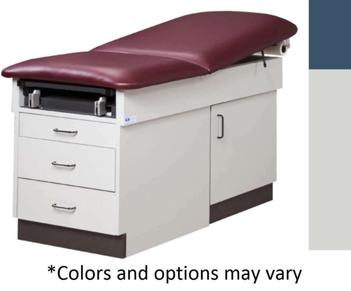 Clinton Industries Family Practice Exam Table with Wire Handle, Royal Blue, 400 lb Capacity