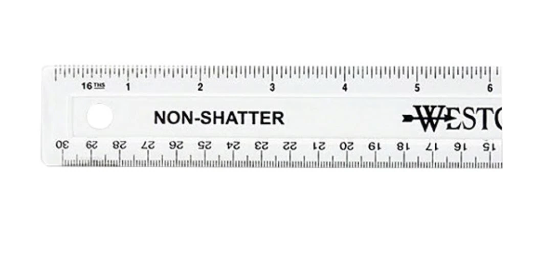Office Depot Brand Non-Shatter Plastic Ruler, 12" Clear, Each