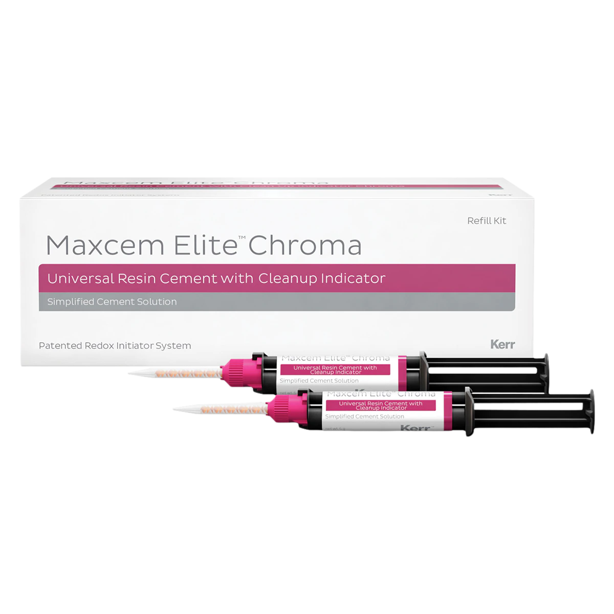 Maxcem Elite Chroma Universal Resin Cement Refill Pack, White, 2 x 5g Dual-Barrel Syringes, 36301