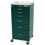 Harloff Anesthesia Mini-Cart, 40-3/4 x 18 x 18", 6 Drawers, Casters