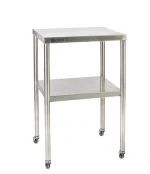 Future Health Concepts Instrument Table with Shelf, Stainless Steel, 2" Swivel Casters