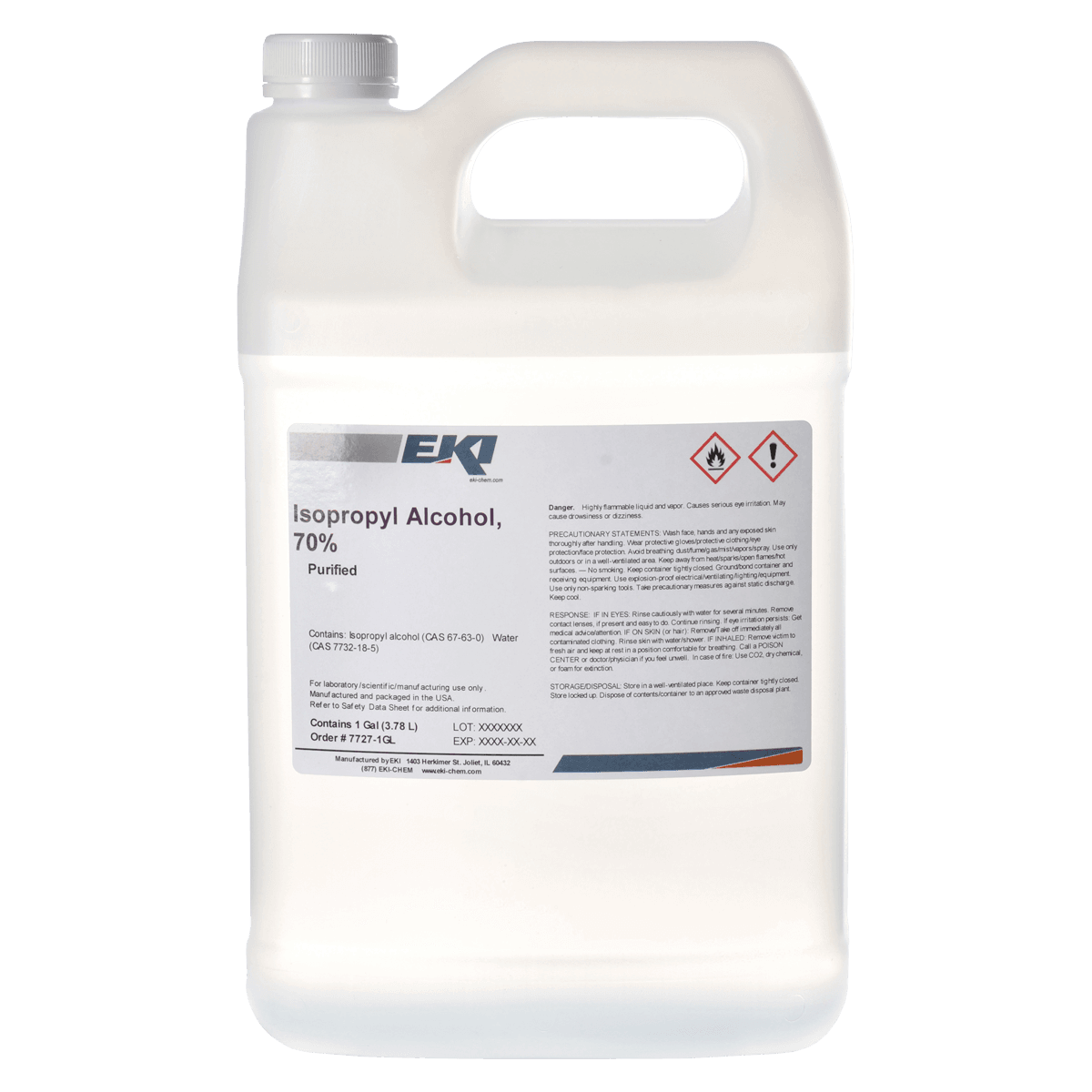 Isopropyl Alcohol Reagent 70% IPA, 1 Gallon (Ek Industries)