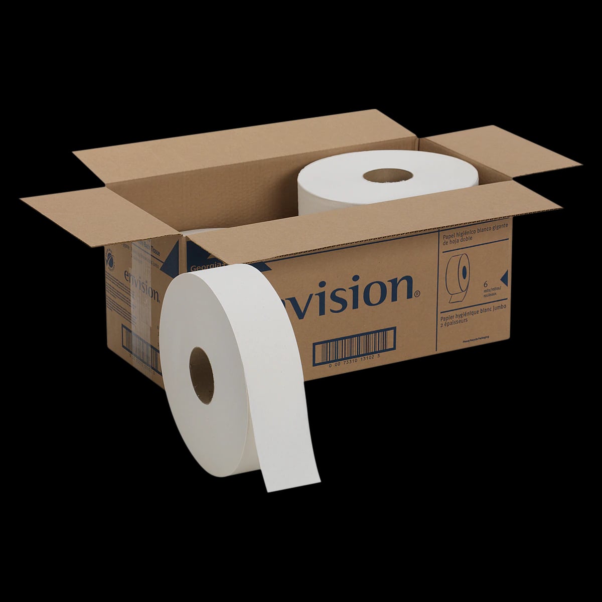 Georgia-Pacific Rollsvr Toilet Tissue, 2-Ply, White, Jumbo Roll, 3.5 in x 2000 ft, 6/Case