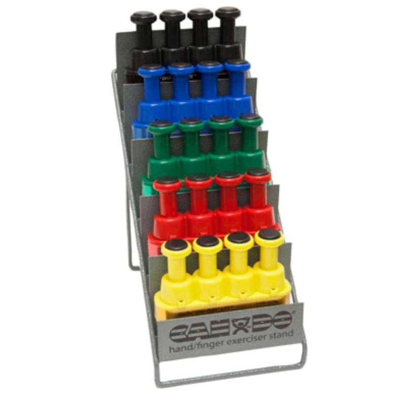 CanDo Digi-Flex Lite Hand Exerciser with Metal Stand, Assorted Colors, 6/Box