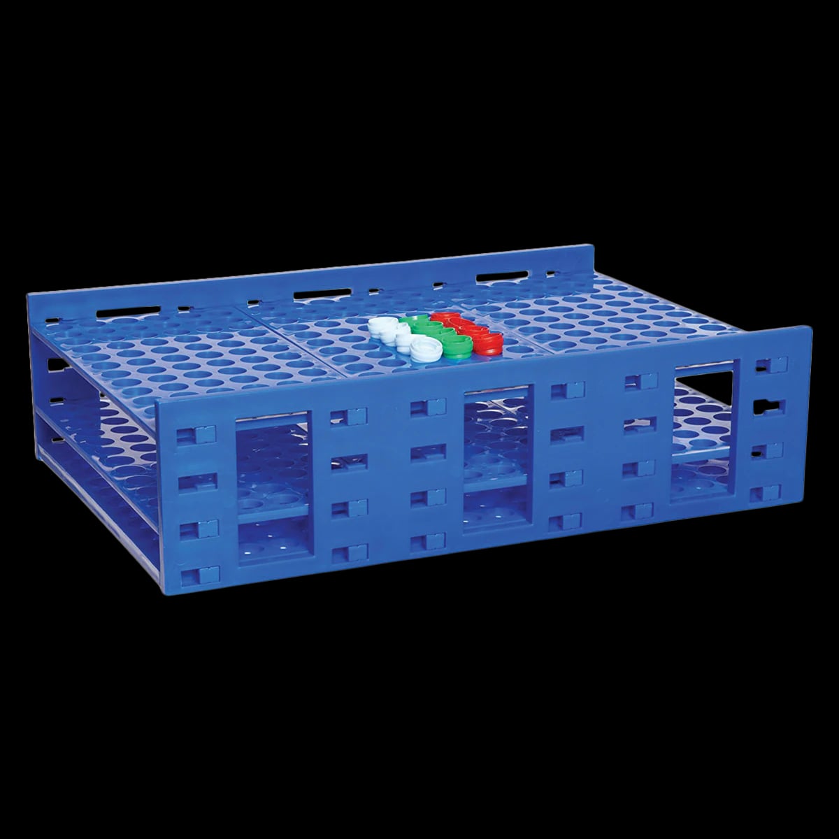 Heathrow Scientific MEGA RACK Test Tube Rack, Polypropylene, 216-Place, Blue, for 10-13mm Tubes