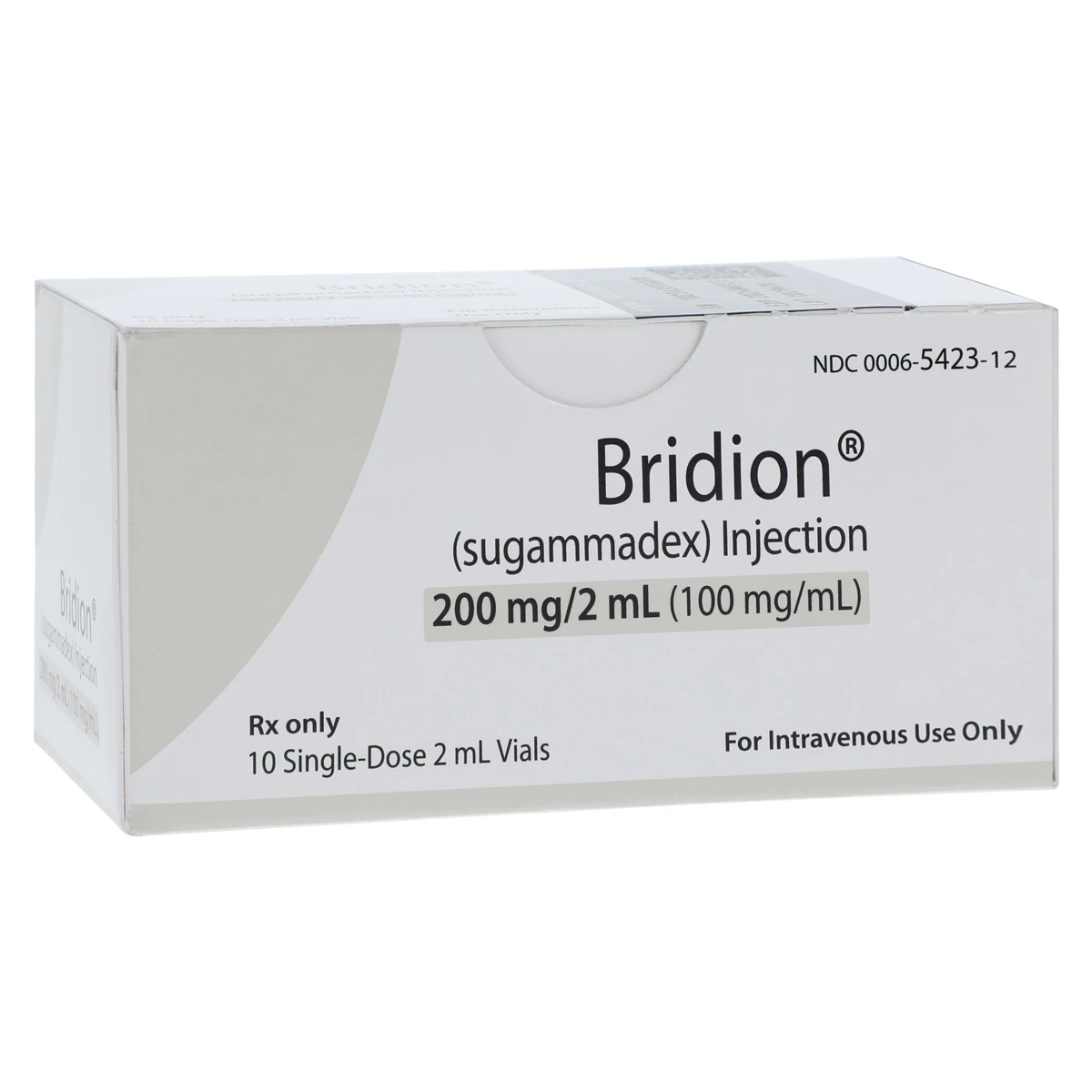 Bridion Injection 100mg/mL, Single Dose Vial, 2mL, 10/Package