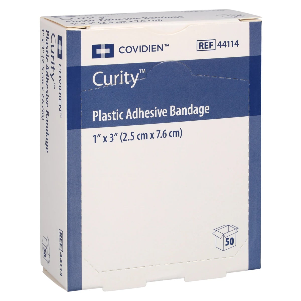 Curity Plastic Adhesive Bandage, 1" x 3", Tan, Sterile, 50/Box