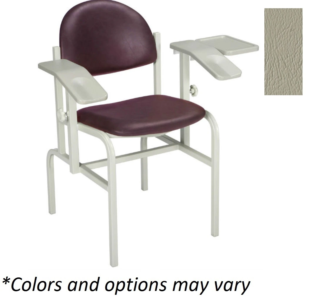 Brewer Blood Draw Chair, Feather Gray, Steel Frame, 350 lb Capacity