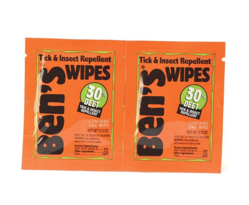 Ben's Tick and Insect Repellent Wipes, 30% DEET, Single Wipe (Each)
