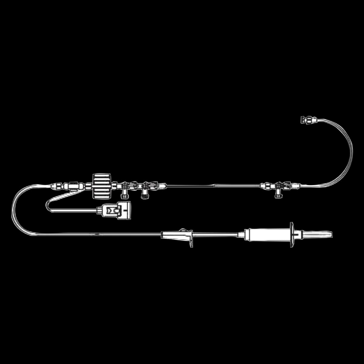 ICU Medical Pressure Monitoring Set, MicroDrip, 3-Way Stopcock, 12" Extension, 60" Tubing, 20/Case