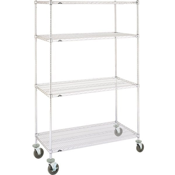 InterMetro Super Erecta Wire Cart, 18" x 36" x 72", Stem Caster, Chrome