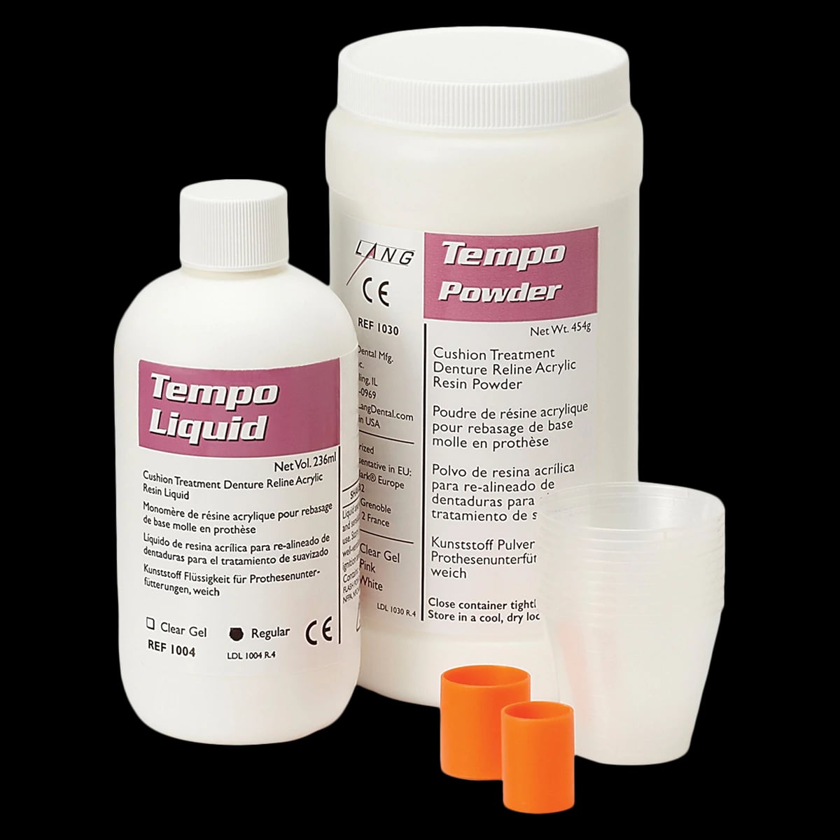 Tempo Reline Material Acrylic Resin, White, Powder & Liquid Package, 454g