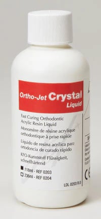 Ortho-Jet Crystal Liquid, Clear, Self-Cure Orthodontic Resin Acrylic, 4 oz/Bottle