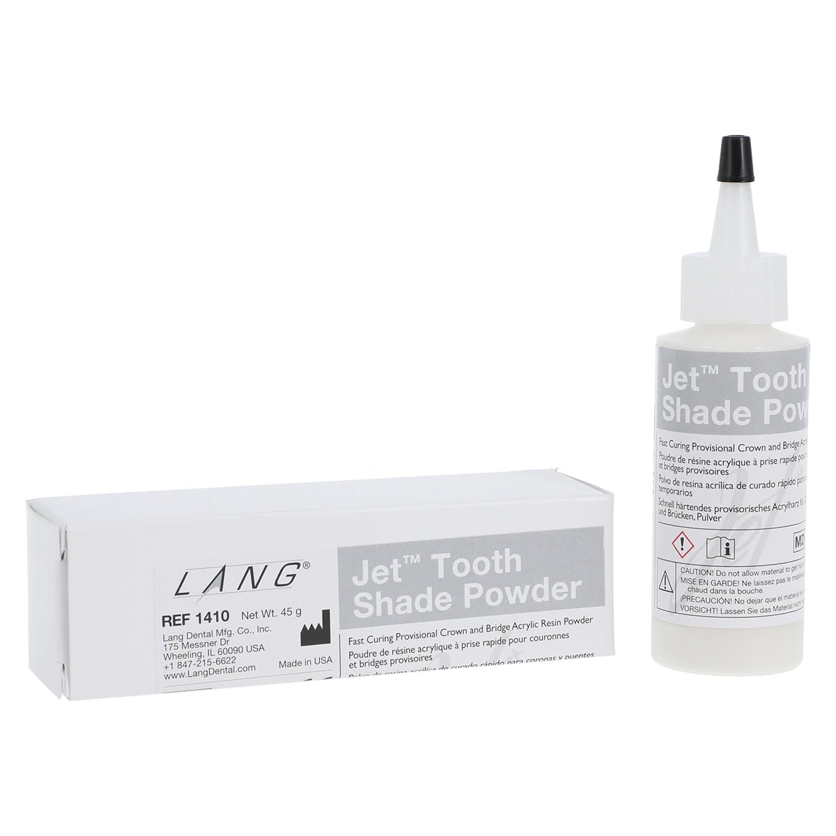 Jet Tooth Shade Acrylic Powder, Shade A1, Self-Cure, 2 oz Refill